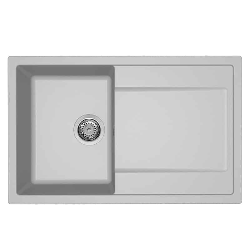 Lavello Elleci Incasso 1 vasca 79x50 Life 300 Granitek Grigio Aluminium LM230079