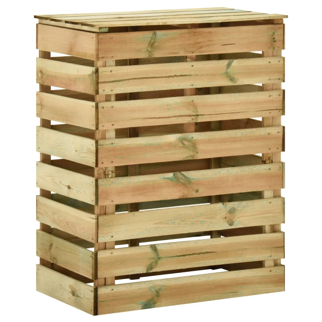 Compostiera da Giardino a Doghe 80x50x100cm in Pino Impregnato 316062