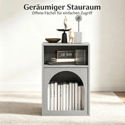 COMODINO Set da 2 pezzi 40x30x60 cm MDF Grigio con vani aperti