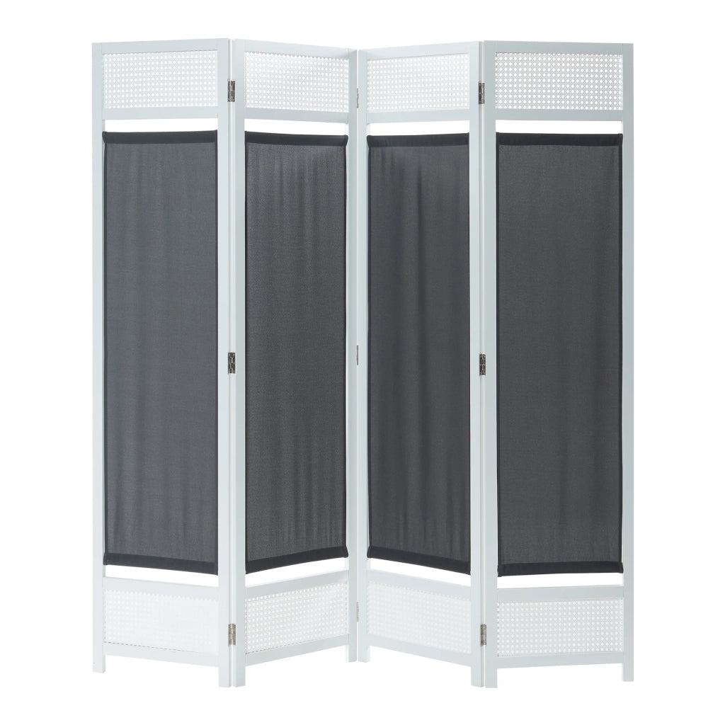 Paravento in bambù 160 x 170 cm bianco grigio scuro 03_0010225