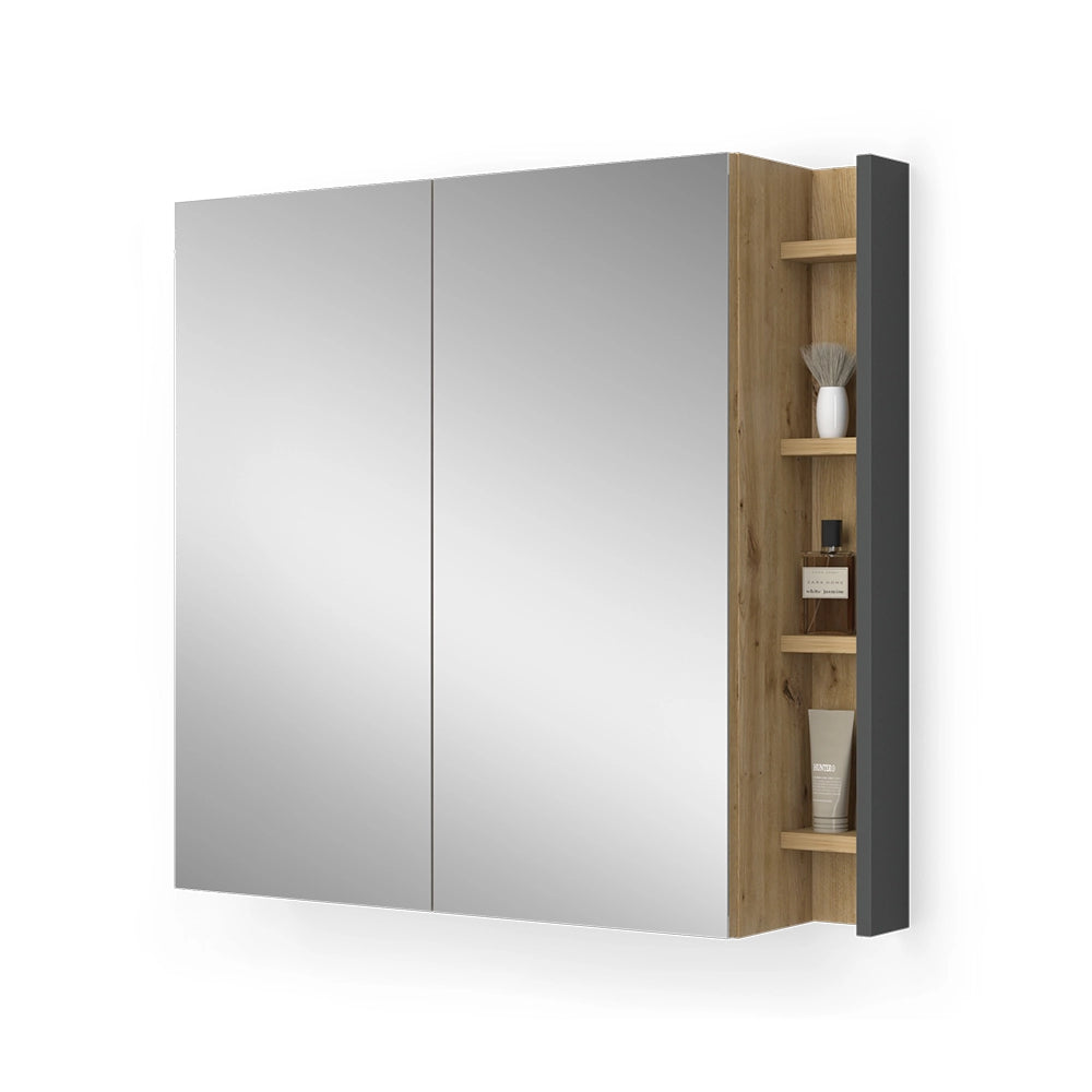 Vicco Specchio contenitore bagno Artigiano 80 x 75 cm con ripiani