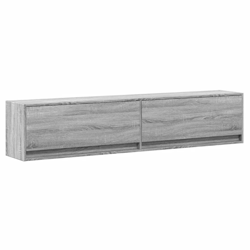 Mobile TV a Parete con LED Grigio Sonoma 180x31x38 cm 3307952