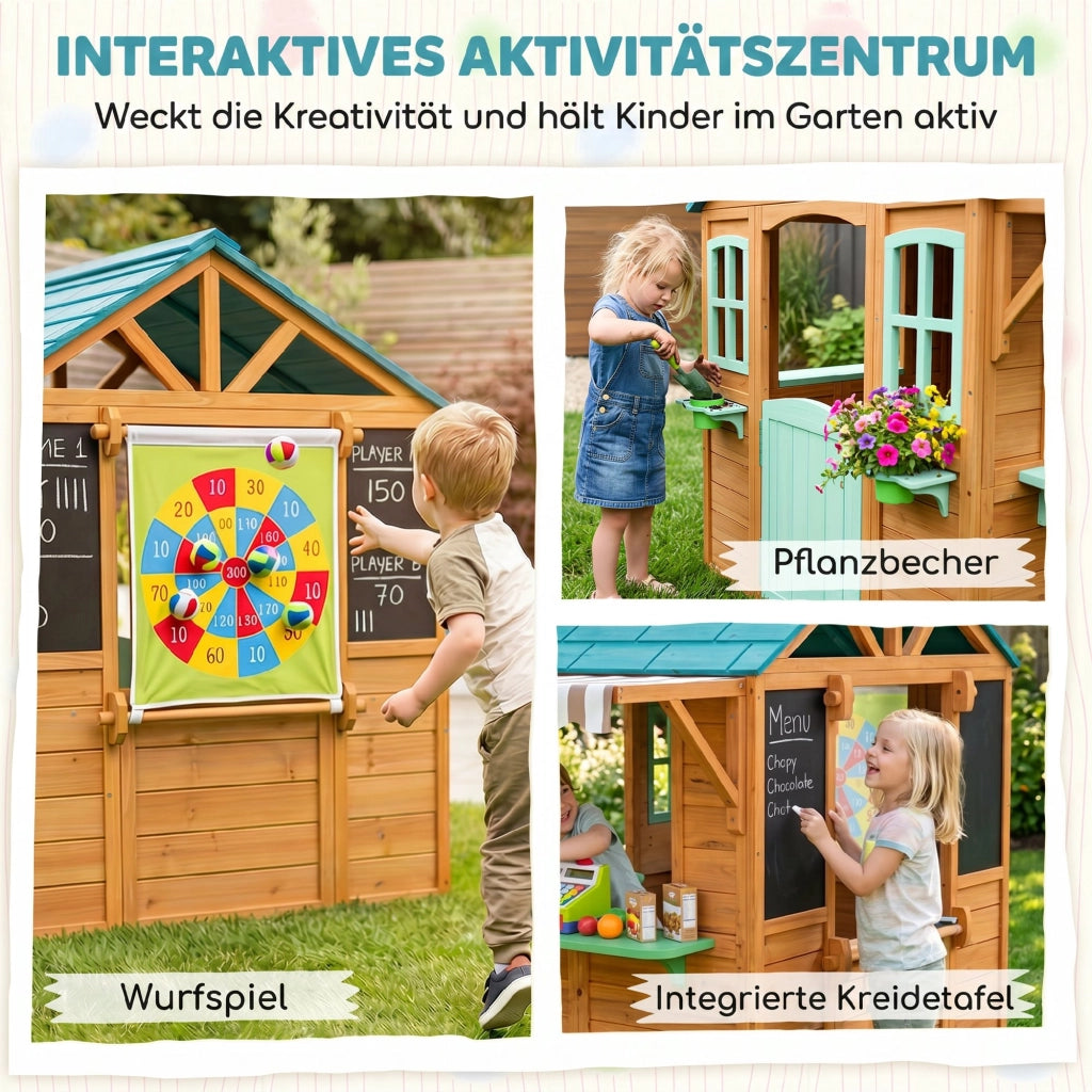 Casetta gioco bambini da esterno con banco vendita ¨C Xylo ¨C 142x120x141cm legno multicolore