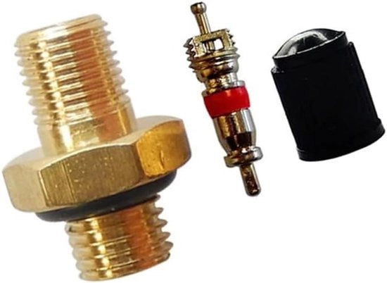 Vitello Plus - Valvola a vite M8 x 1 in acciaio per compressore d'aria e serbatoio d'aria - Bocchetta a 6 facce con guarnizione di sigillaggio - Adattatore valvola
