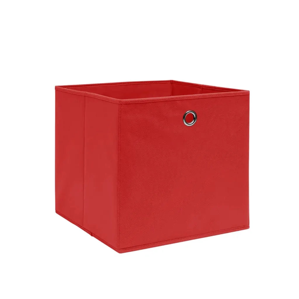 Contenitori 4 pz in Tessuto non Tessuto 28x28x28 cm Rosso 325219