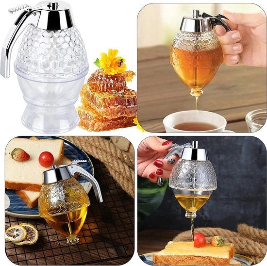 Vasetto di Miele in Vetro, Vasetti di Marmellata in Vetro, Vaso di Miele in Vetro, Vasetti di Marmellata in Vetro, Dispensatore di Miele in Contenitore in Vetro