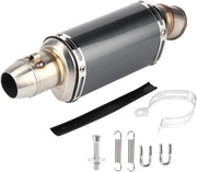 Sistema di scarico corto 51mm 2in - Stile carbonio modellato - Universale per motociclisti, scooter e biciclette