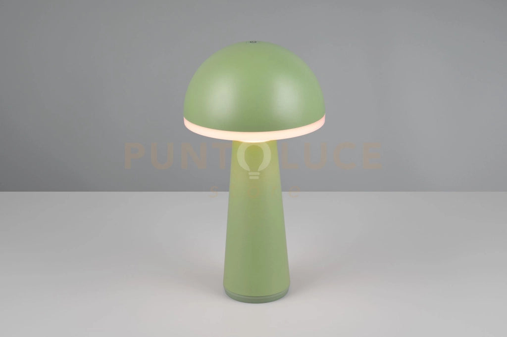 FUNGO LAMPADA DA TAVOLO RICARICABILE PISTACCHIO REGOLAZIONE INTESITA' E TEMPERATURA DI COLORE 3.000K - 4.000K - 6.500K IP 54 H.31CM LED 2W 200lm, 3000+4000+6500K