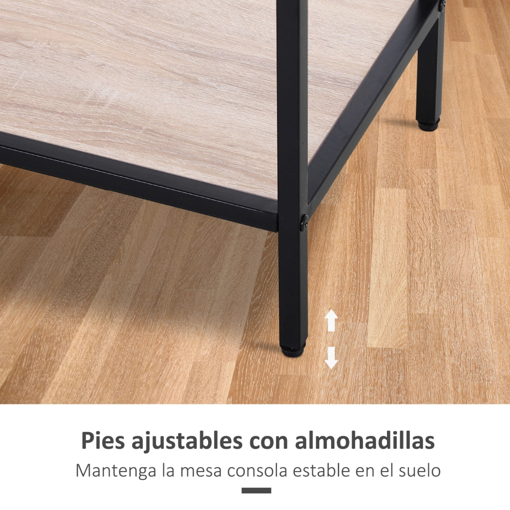 Consolle con cassetti in acciaio per ingresso ¨C zephmum ¨C rovere 120x30x81,5 cm