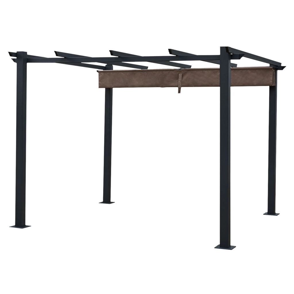 Pergola autoportante 3 × 3m CASSIS taupe - struttura in alluminio