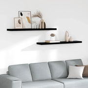 Scaffali a Parete 2 pz Nero Lucido 120x23,5x3,8 cm in MDF 323779