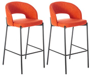 Set 2 Sgabelli 52x50x89 cm in Tessuto Greta Arancio