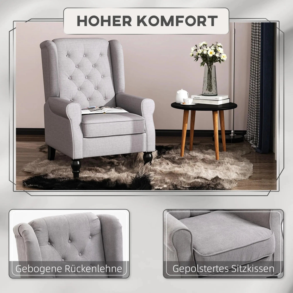 POLTRONA con schienale alto 74x86x102 cm in poliestere grigio