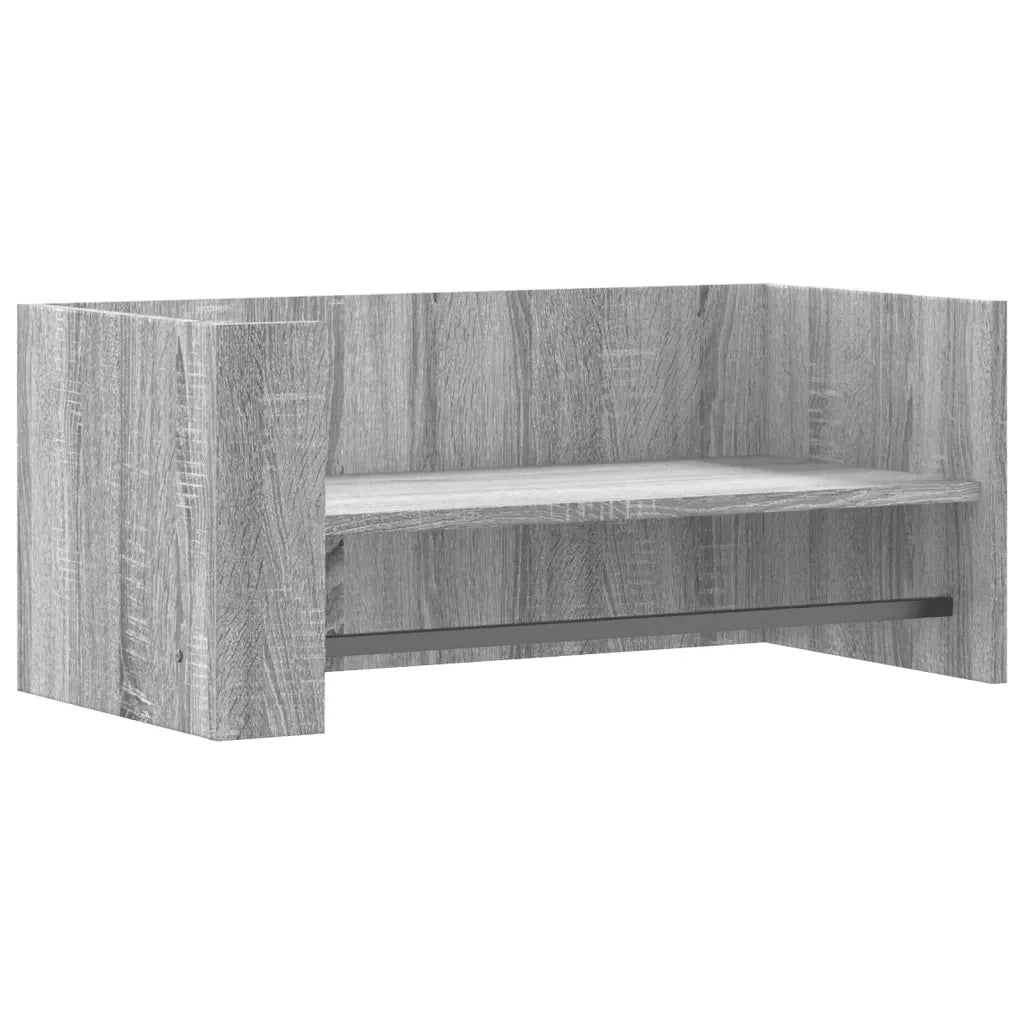 Mensola a Muro | Mensola a parete Grigio Sonoma 70,5x35x30,5 cm Legno Multistrato
