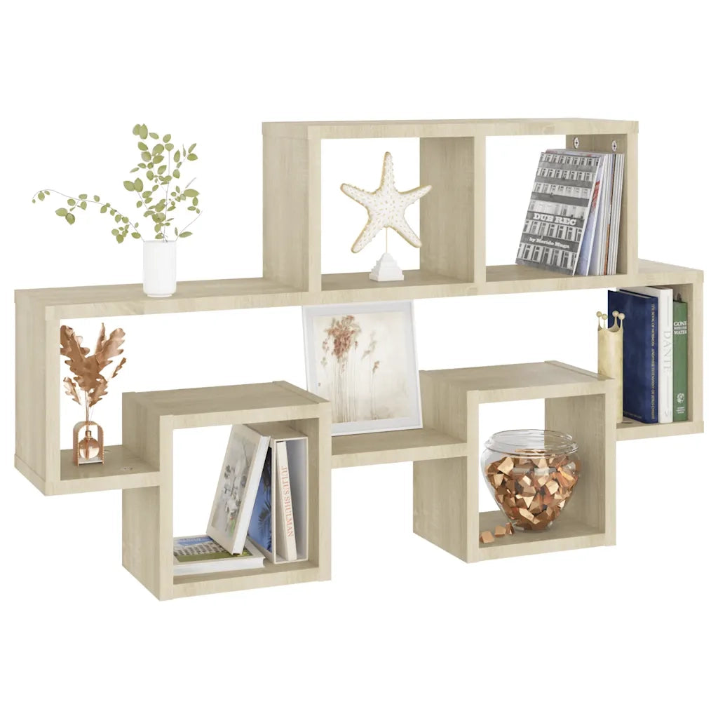 Scaffale Parete Auto Rovere Sonoma 82x15x51cm Legno Multistrato 807253