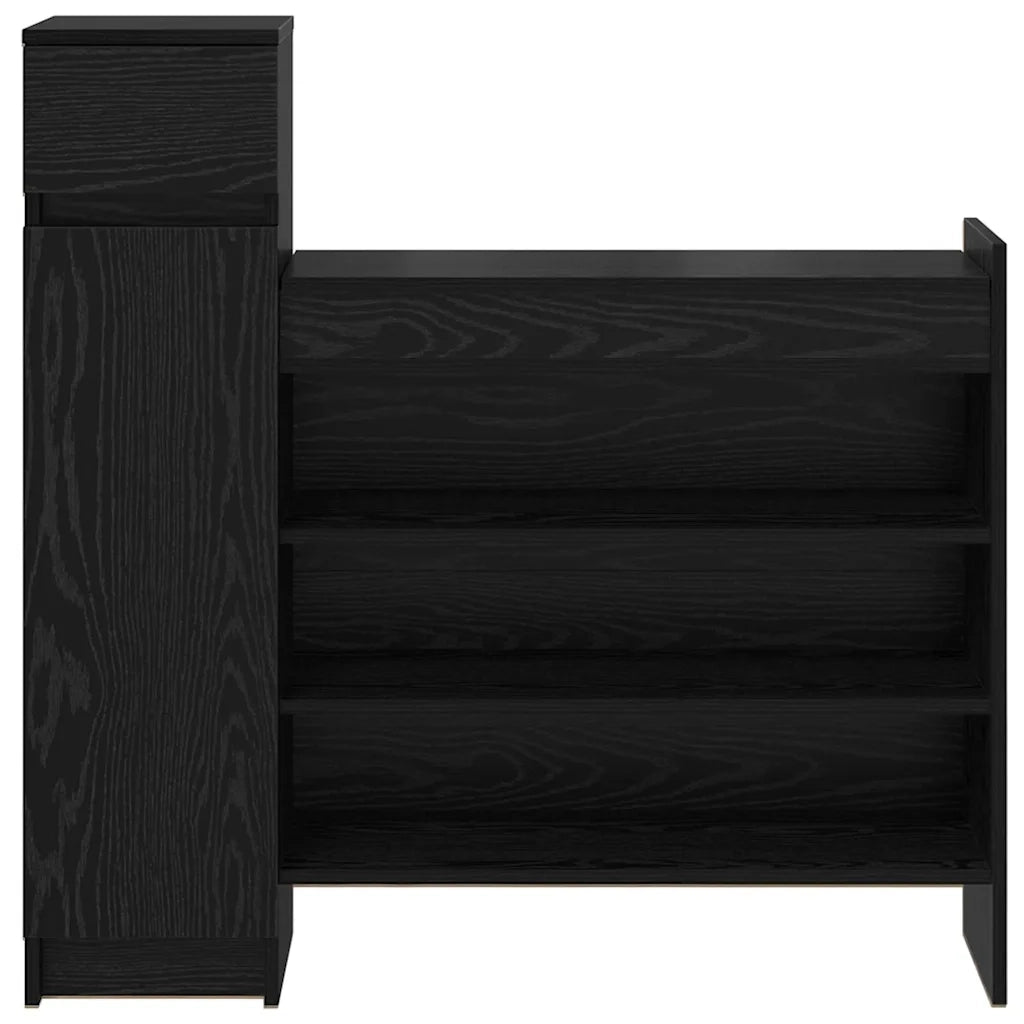 Mobile per scarpe con cassetto Rovere Nero 100,5 x 28 x 100 cm 871388