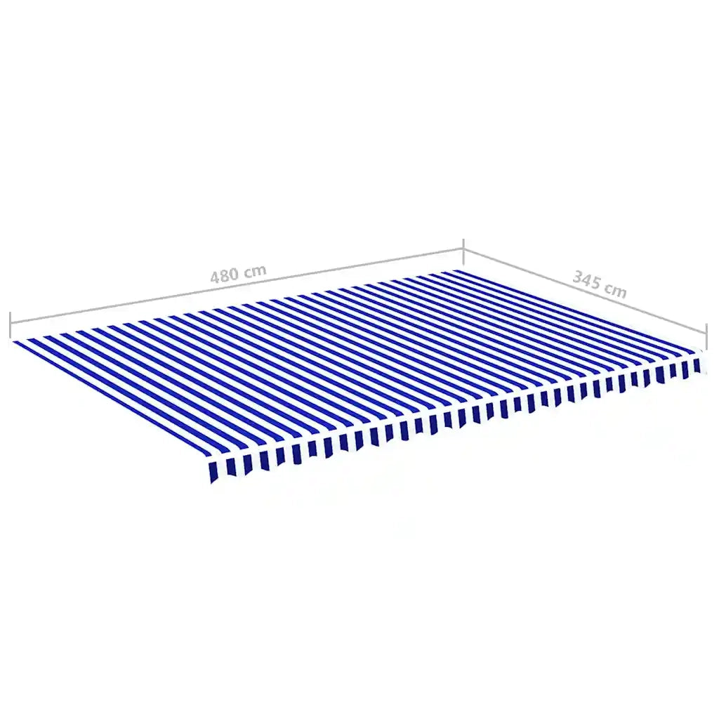 Tessuto di Ricambio per Tenda da Sole Blu e Bianco 5x3,5 m cod mxl 7269
