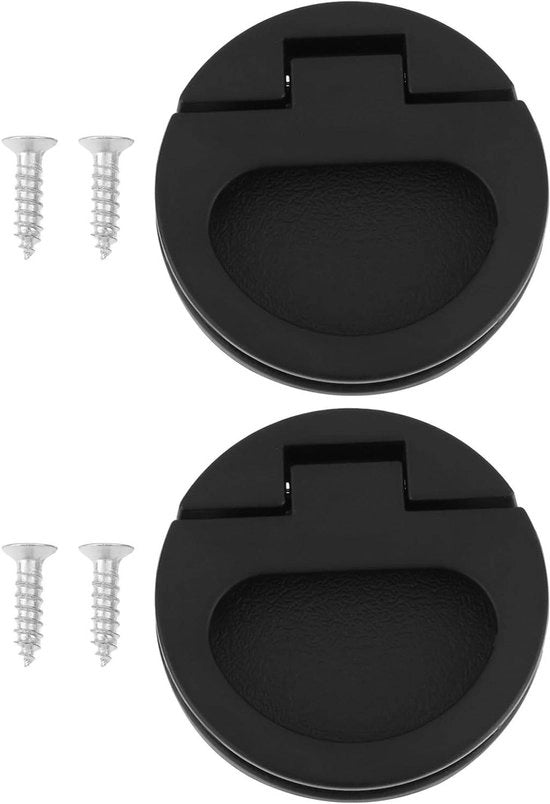 Maniglione a vite a doppio giro per porta armadio in alluminio 43,5x7mm nero, 2 pezzi.