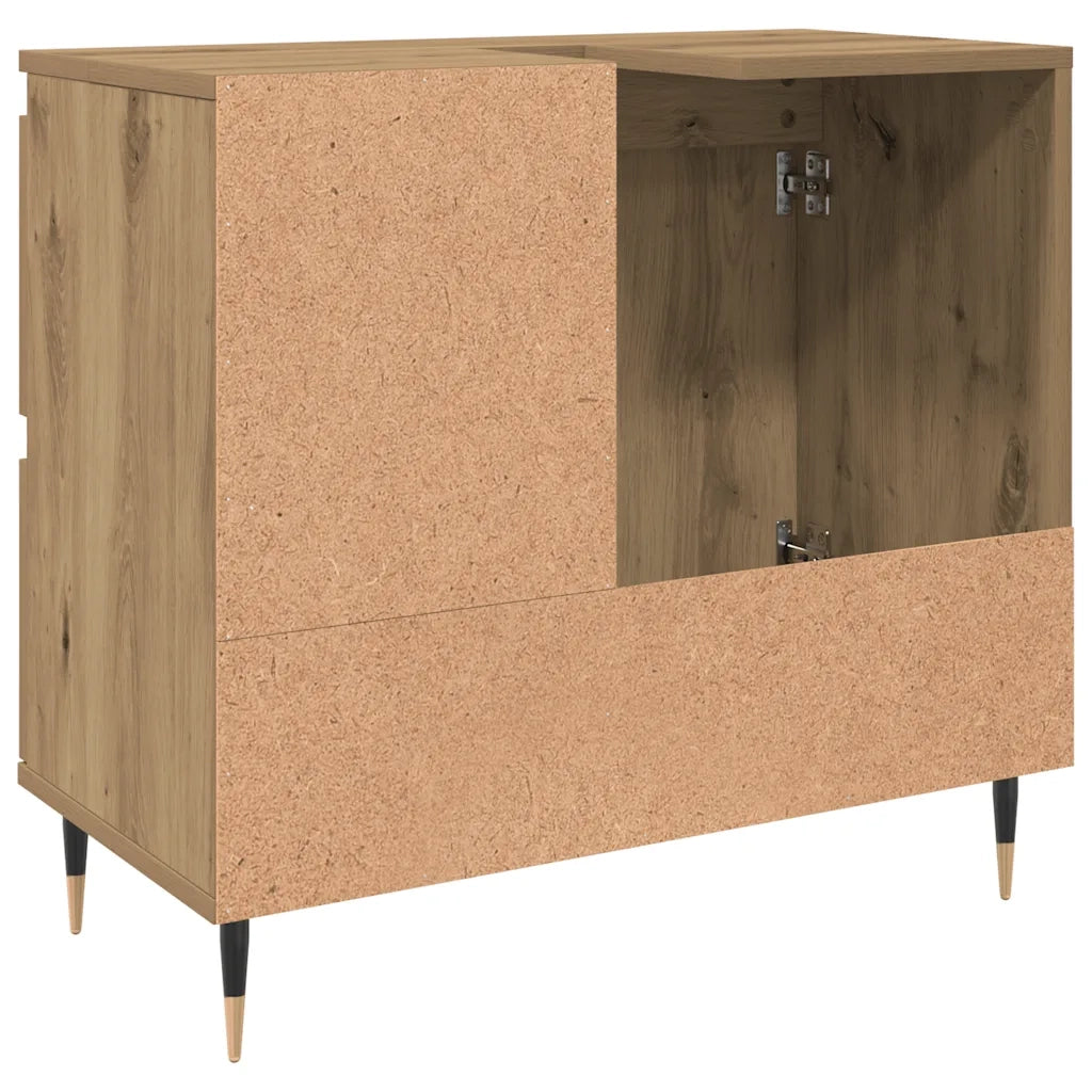 vidaXL Armadietto da Bagno Rovere Artigianale 65x33x60cm in Truciolato