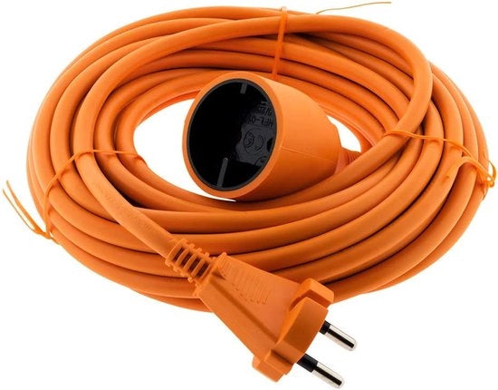 Cavo di estensione 16 A HO5VV-F 2 x 15 2P senza terra - arancione - 10 m - alta qualità