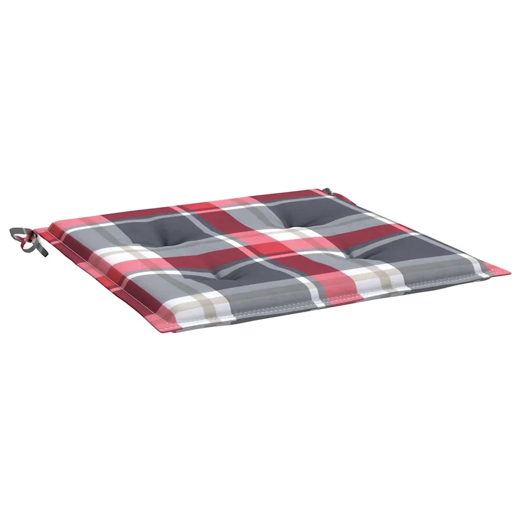 Cuscini per Sedia 2 pz a Quadri Rossi 50x50x3 cm Tessuto Oxford