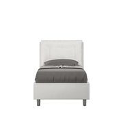 Letto imbottito Singolo 80x200 cm Annalisa - Bianco,Similpelle,Con rete
