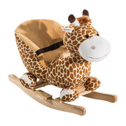 DONDOLO IN LEGNO GIRAFFA PER BAMBINI IN MORBIDO PELUCHE CON SUONI
