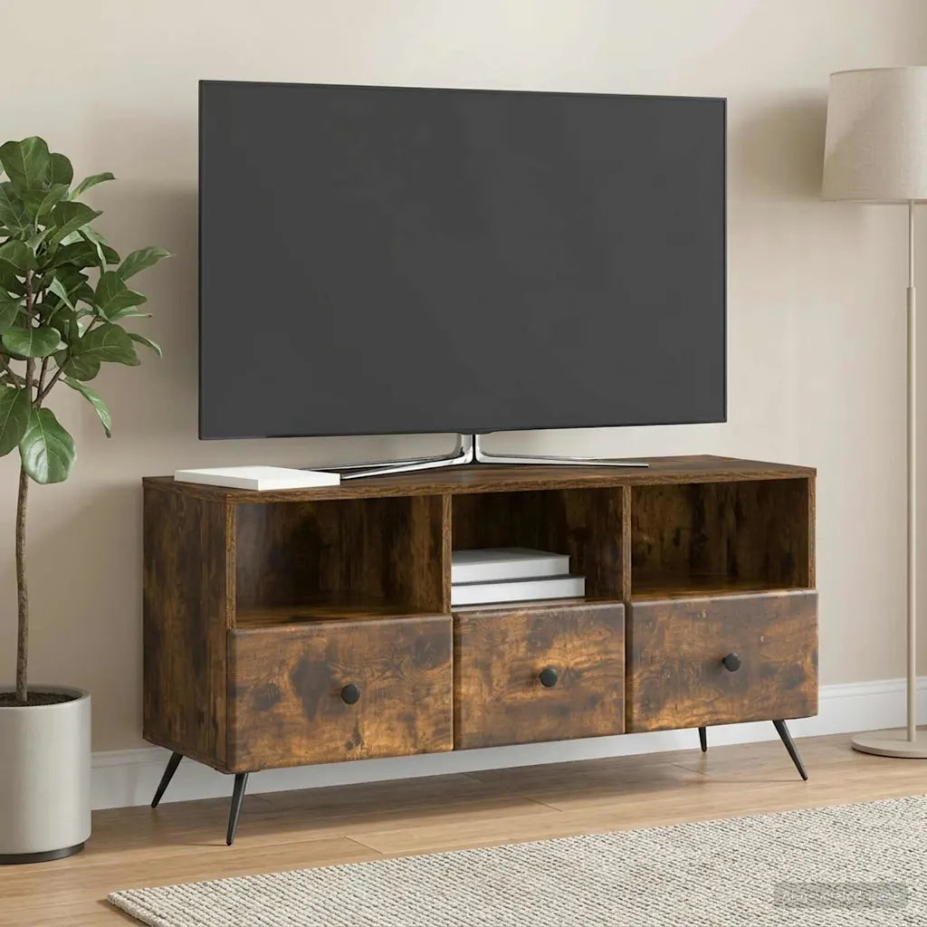 Mobile TV Rovere Fumo 102 x 34,5 x 50 cm Legno ingegnerizzato 895600