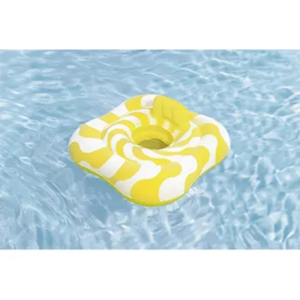 Trade Shop - Salvagente A Mutandina Quadrato Gonfiabile Swim Safe Comfort Plush Giallo 79x79cm 32298 -