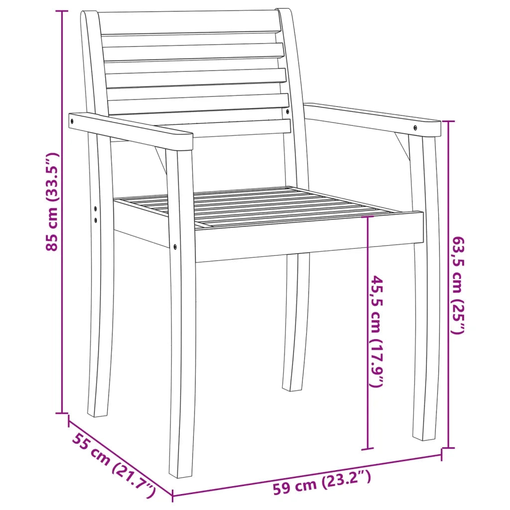 Sedie da Giardino 4 pz | Sedie da Esterno 59x55x85 cm Legno Massello di Acacia