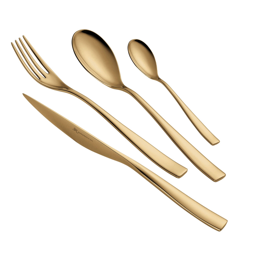 Servizio Set di Posate 24 Pezzi in Acciaio 18/10 PVD Eme Etoile Gold