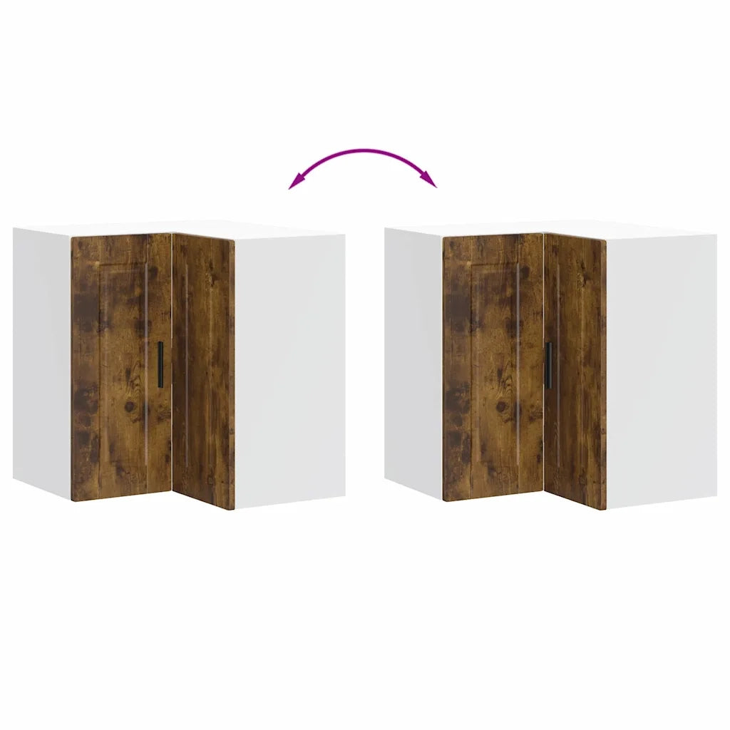 Pensile da Cucina | Mobile da Cucina ad Angolo Porto Rovere Fumo Legno Multistrato