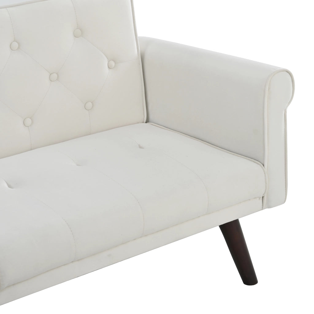 Divano letto 2 posti - con schienale reclinabile e funzione ospiti - in velluto beige
