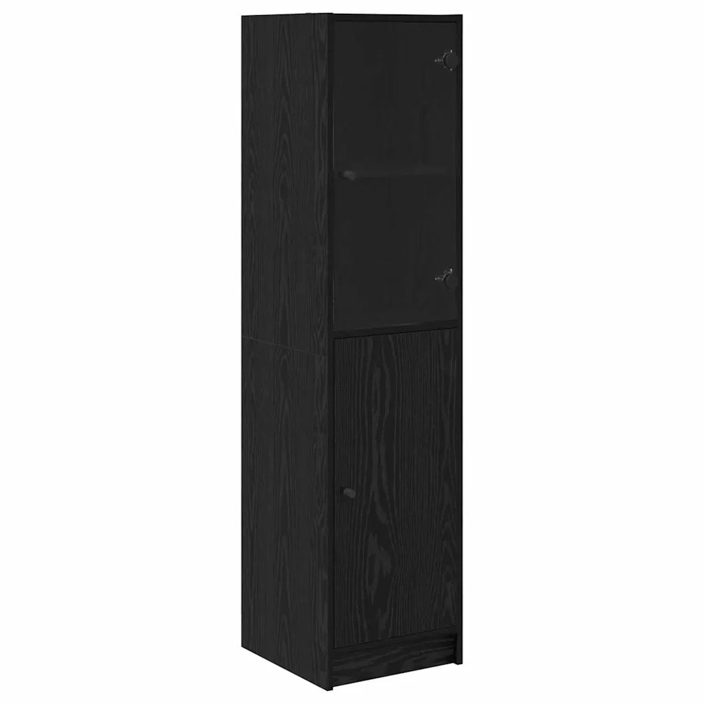Credenza | Madia | Buffet da pranzo | Armadio da pranzo Rovere Nero 35 x 37 x 142 cm Legno multistrato