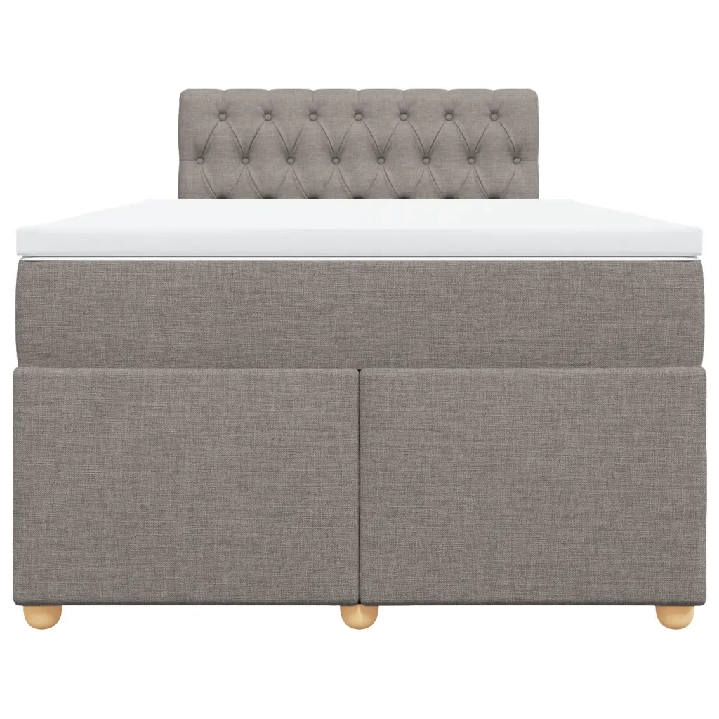 vidaXL Giroletto a Molle con Materasso Tortora 120x200 cm in Tessuto