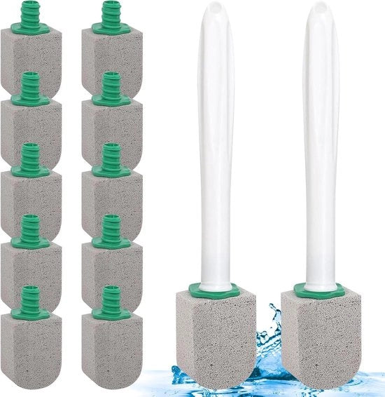 Reinigatore per bagno e toilette con maniglia lunga - 10 pezzi, rimuove macchie di umidità su toilette, lavabo e doccia.