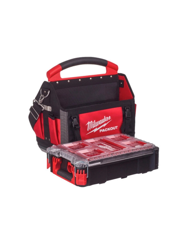 PACKOUT™ Borse portautensili aperte Milwaukee 40 cm + PACKOUT™ Compact Organiser Milwaukee
