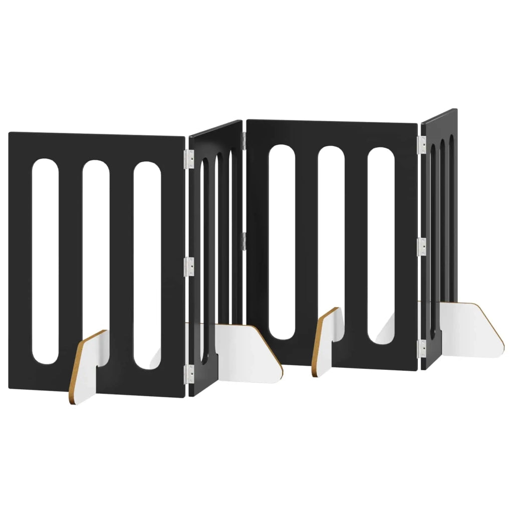Recinto pieghevole per animali 4 pz Rovere Nero CFW7644523