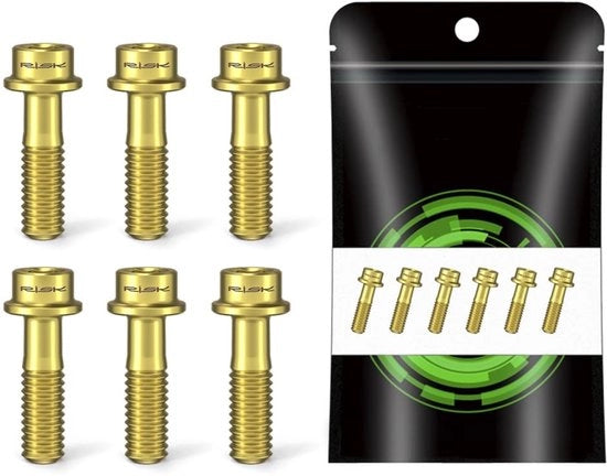Viti per bicicletta a vite a stella in lega di titanio - 6 pezzi - M5x16/M5x18 - Resistente allo shock - Leggero - Coppia 5-6 N.m