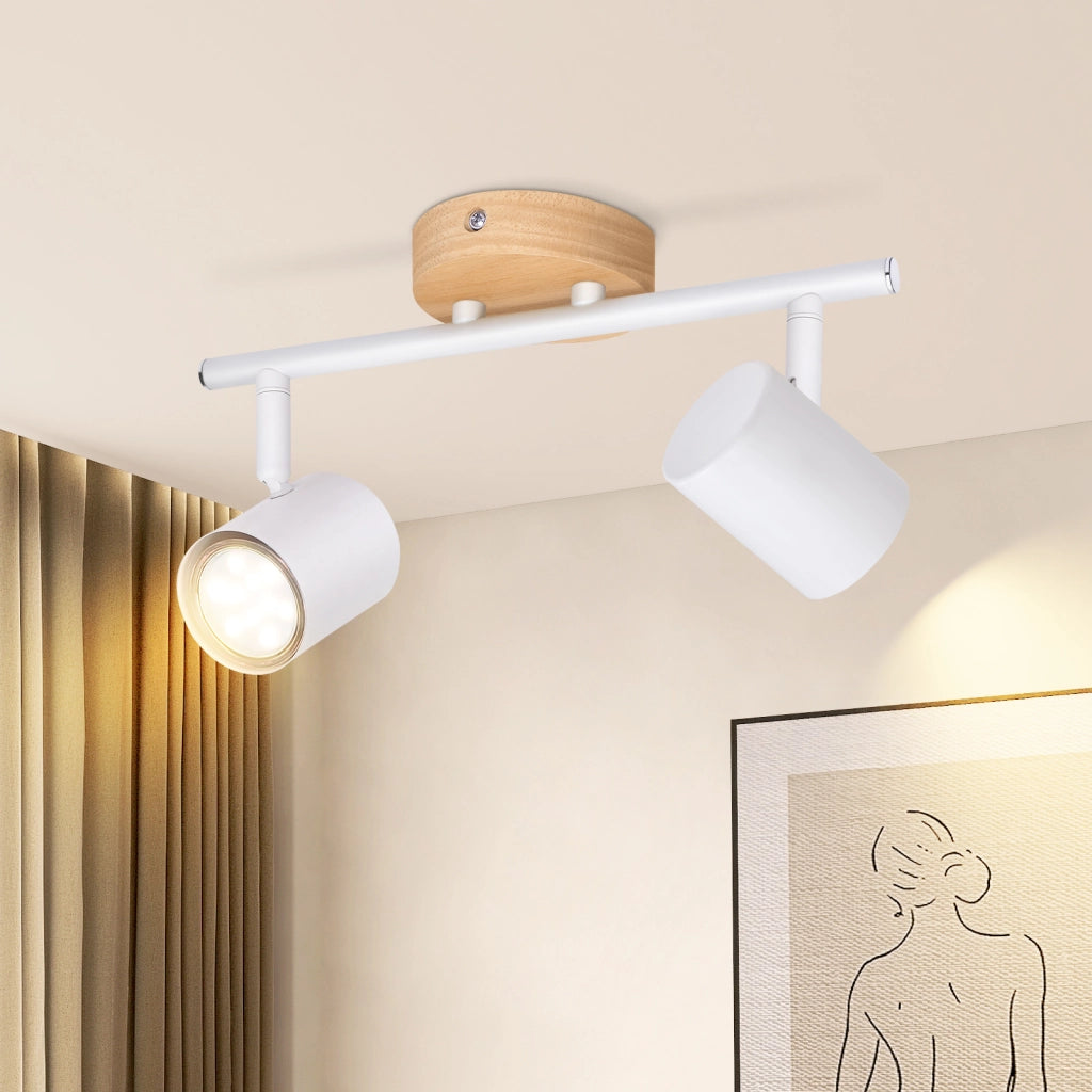 ZMH Faretto da soffitto neri moderni 2 fiamme GU10 per camera letto corridoio