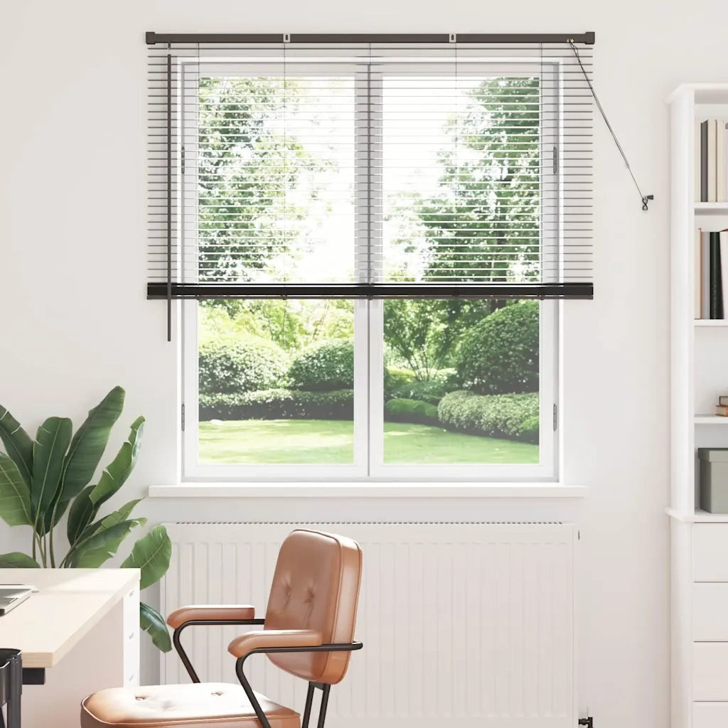 Tendaggi a Veneziana | Tenda a lamelle Nero 175 x 130 cm Alluminio