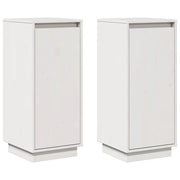 Credenze 2 pz | Madia | Buffet da pranzo | Armadio da pranzo Bianche 31,5x34x75 cm in Legno Massello di Pino