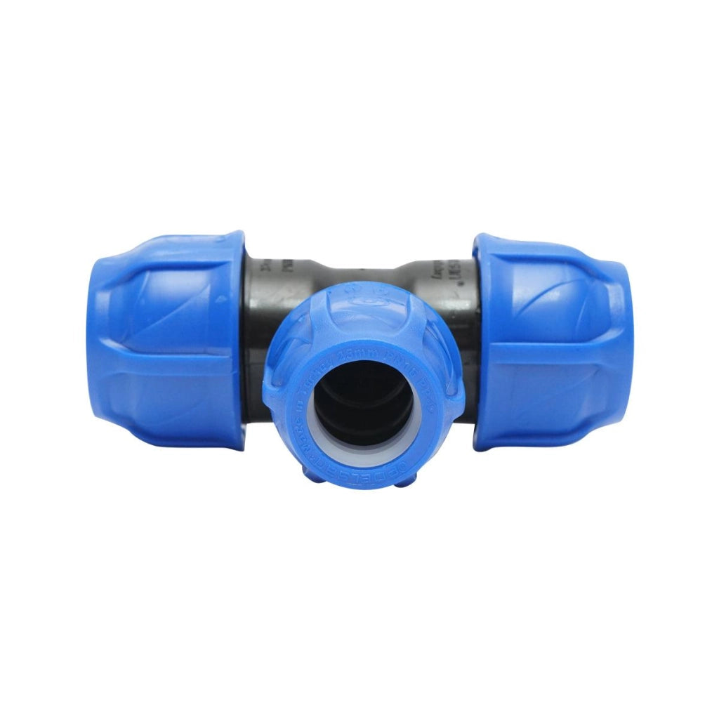 Raccordo a Compressione a T PN16-32X25X32mm per sistemi irrigazione Raccordo/Manicotto/Connettore a T per tubo irigazione