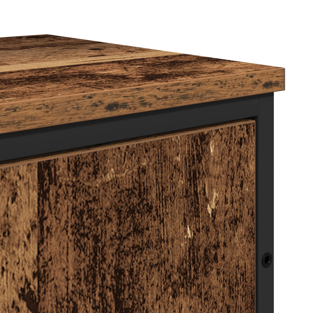 Set di mobili da bagno 2 pezzi in legno vecchio e legno ingegnerizzato