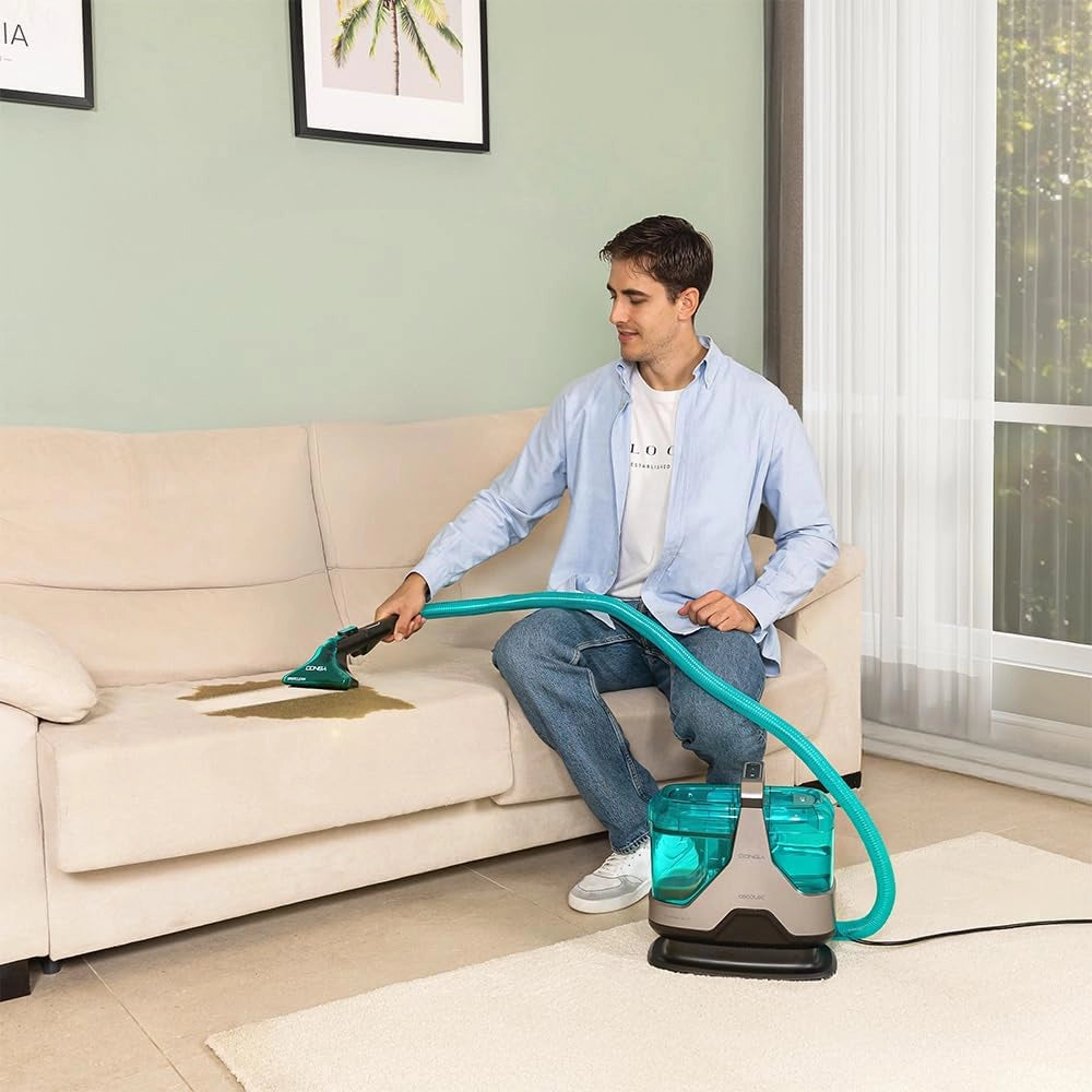 Aspirapolvere Lava Tappeti Conga 3000 Carpetclean, 3in1:Spruzza, Pulisce e Aspira, 400W, 2 Serbatoi - Acqua Pulita e Sporca, Spruzzatore D'Acqua, Raggio D'Azione di 6M, Tubo Flessibile Da 1,2m