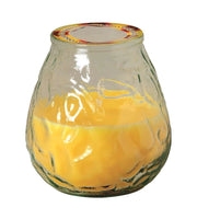 Bicchiere in vetro con candela alla citronella