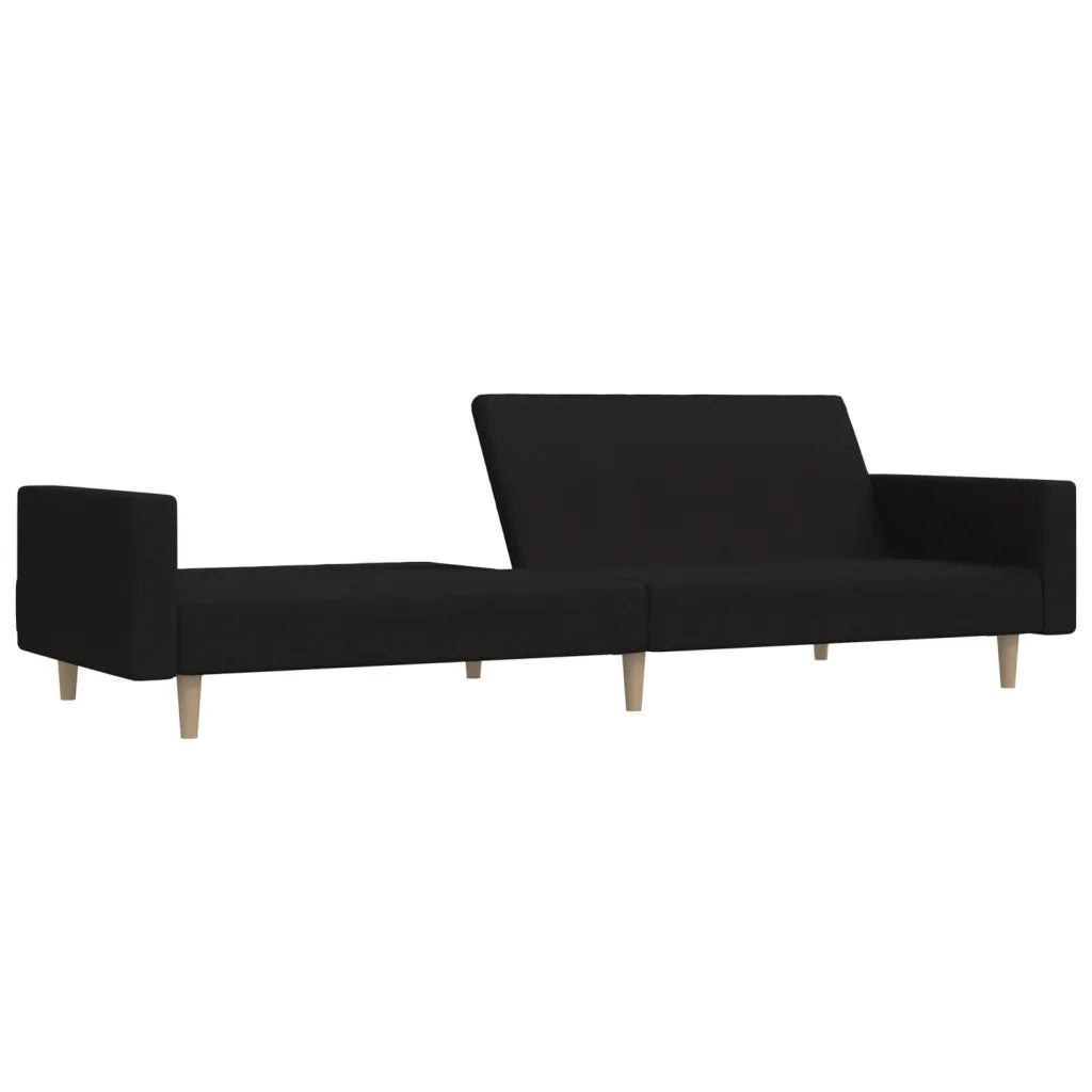 Divano Letto a 2 Posti Nero in Tessuto 375729