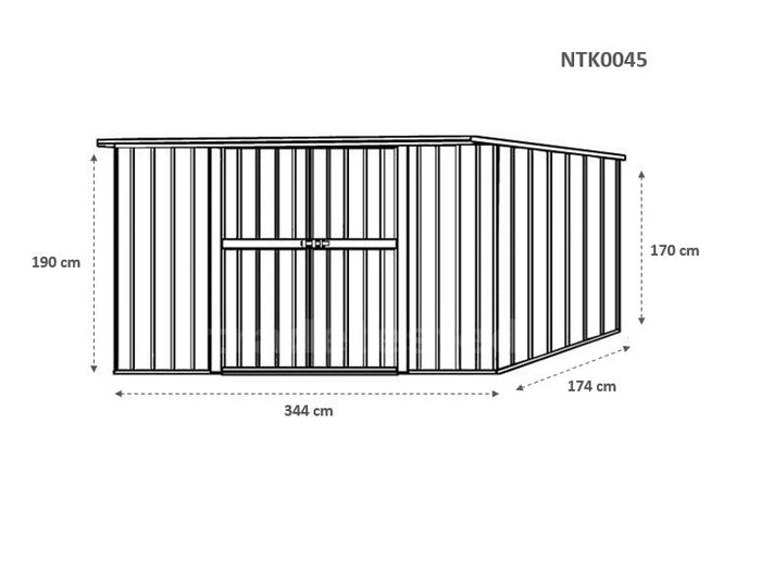 Casetta Box da Giardino in Lamiera di Acciaio Porta Utensili 345x186x192 cm Enaudi Legno