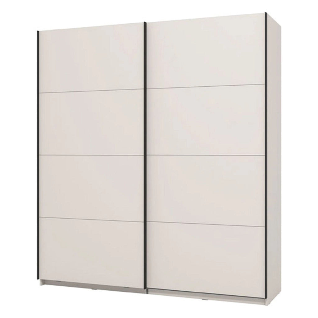 Armadio Camera da Letto Cariano, Guardaroba Grande 2 Ripiani, 195x217.5h cm Bianco Opaco