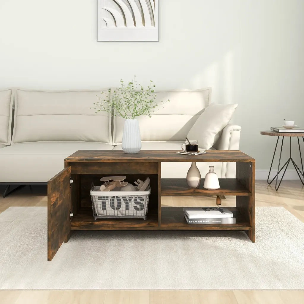 Tavolino da salotto | Tavolino da caff¨¨ | Tavolino da Soggiorno Rovere Fumo 102x50x45 cm Legno Multistrato